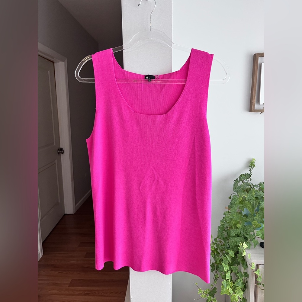 6 BY SIX Pink Knit Sleeveless Tank Top